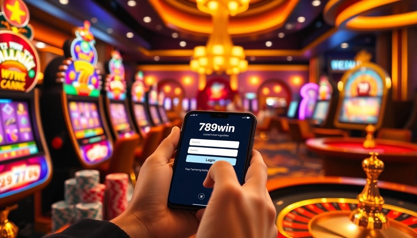Engaging online gaming interface for 789win đăng nhập showcasing a luxurious casino atmosphere.