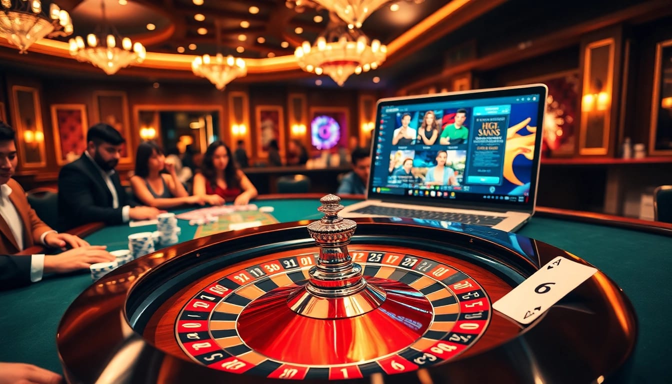 Experience high-stakes excitement with rr 88 at a luxurious casino setting featuring roulette and vibrant gaming visuals.