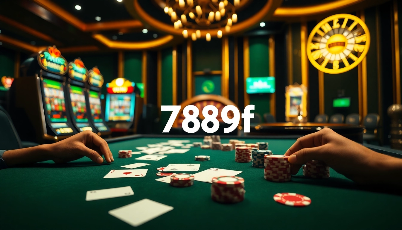Experience the thrill of high-stakes gaming at 789f with luxurious poker setups and vibrant casino elements.