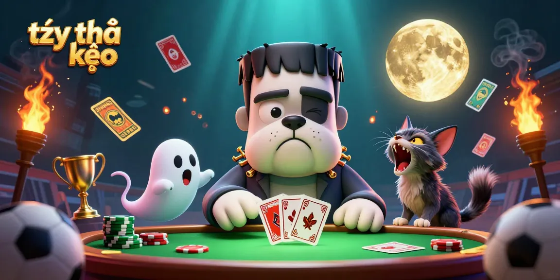 Engage with tỷ lệ kèo sports betting as a bulldog dealer and ghost mouse entertain at a vibrant gaming table.
