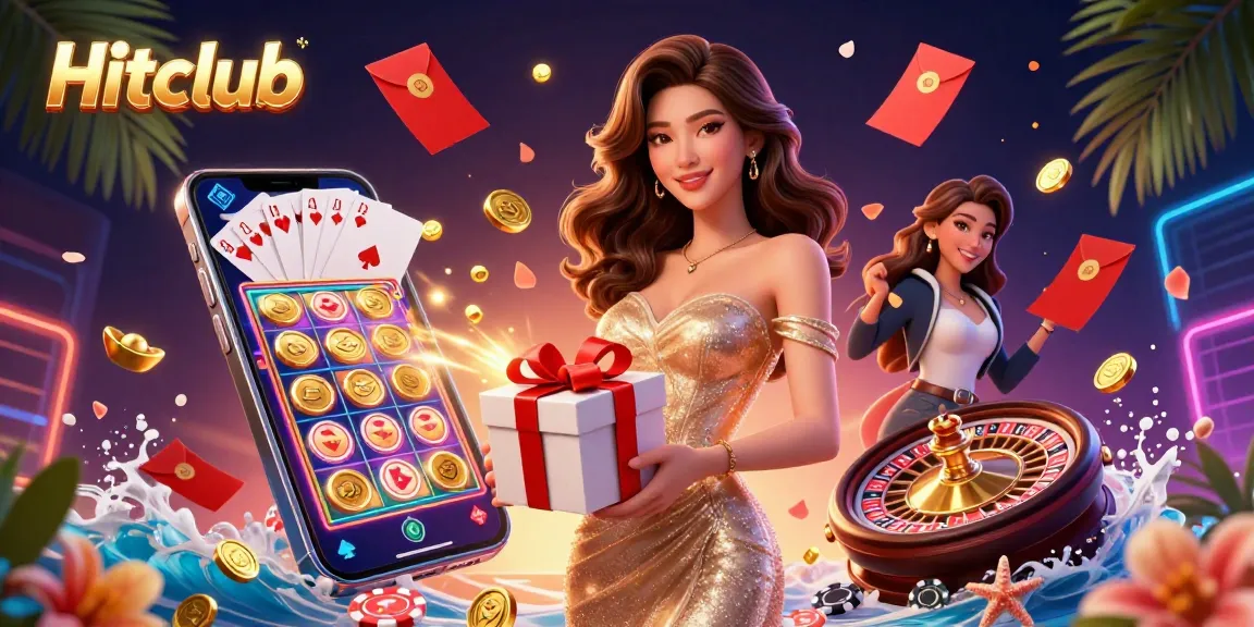 Hitclub offers engaging gaming experiences with vibrant slot games and festive decorations.