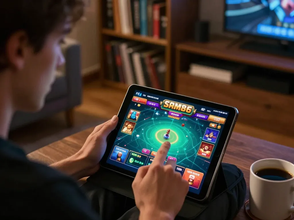 Engaging with sam86 casino app on tablet for strategic online gameplay at home