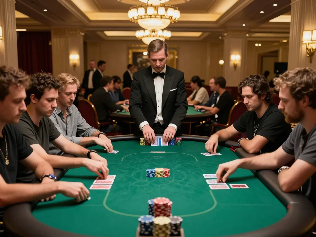 Engaged players at VIP79 poker table displaying strategic gameplay and excitement.