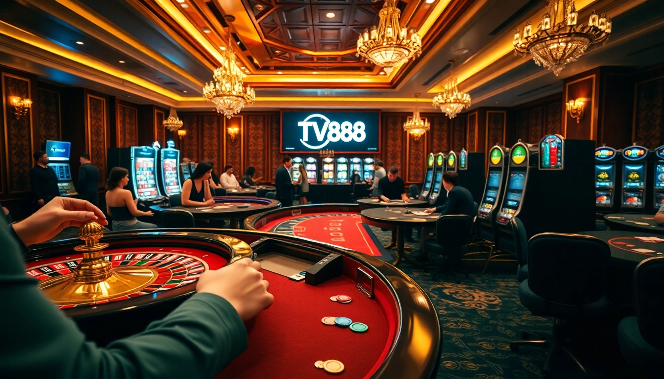 Enjoy the thrilling casino experience at TV88 with vibrant tables and exciting gameplay.