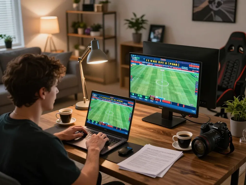 Player engaging with MM88 app on laptop while analyzing odds and placing sports bets