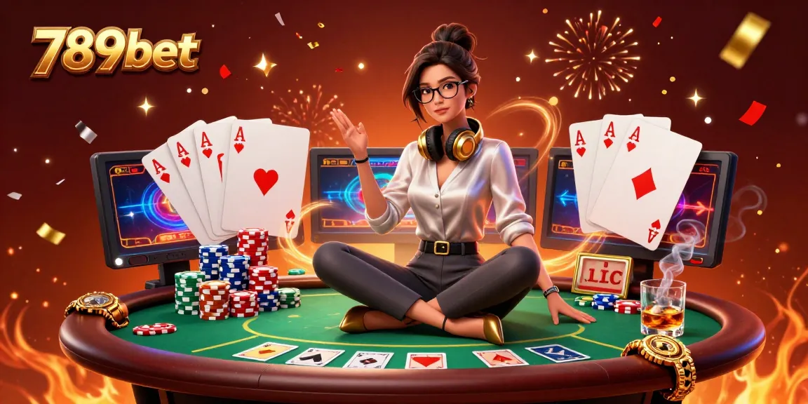 Engage with 789bet in an ultra-detailed 3D gaming scene featuring casino games and festive effects.