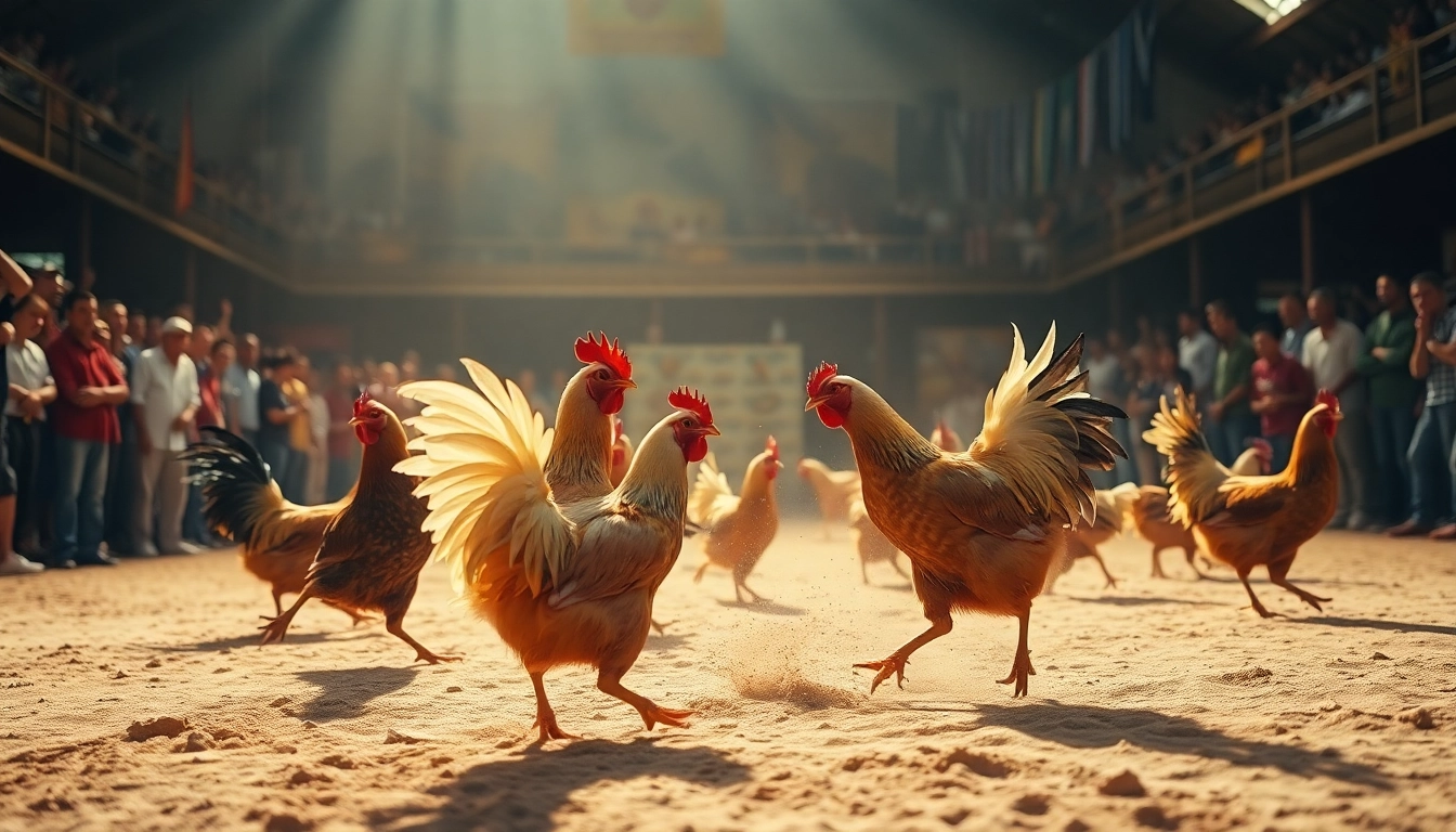Experience dagatructiep 1 live with thrilling moments in a vibrant cockfighting arena.
