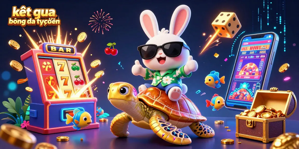Experience exhilarating kết quả bóng đá trực tuyến with vibrant casino elements, featuring a lucky rabbit and golden turtle.