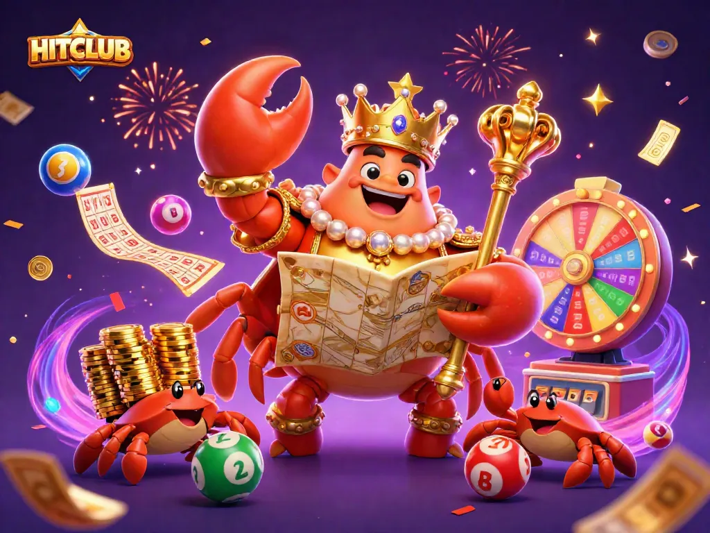 Win big at HITCLUB with a vibrant, animated casino adventure illustrated in 3D.