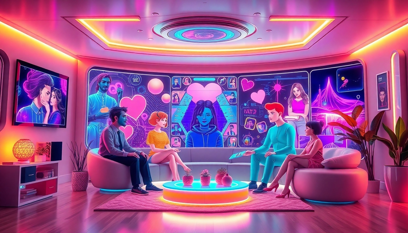 Engaging visual of a friendly AI chatbot interface focused on sex ai chat, set in a cozy digital room.