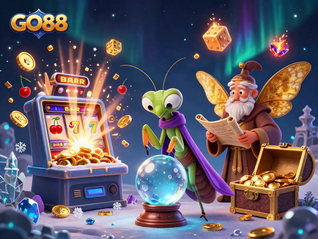 Engage with GO88's thrilling casino experience and discover exciting gameplay options amidst a magical scene.