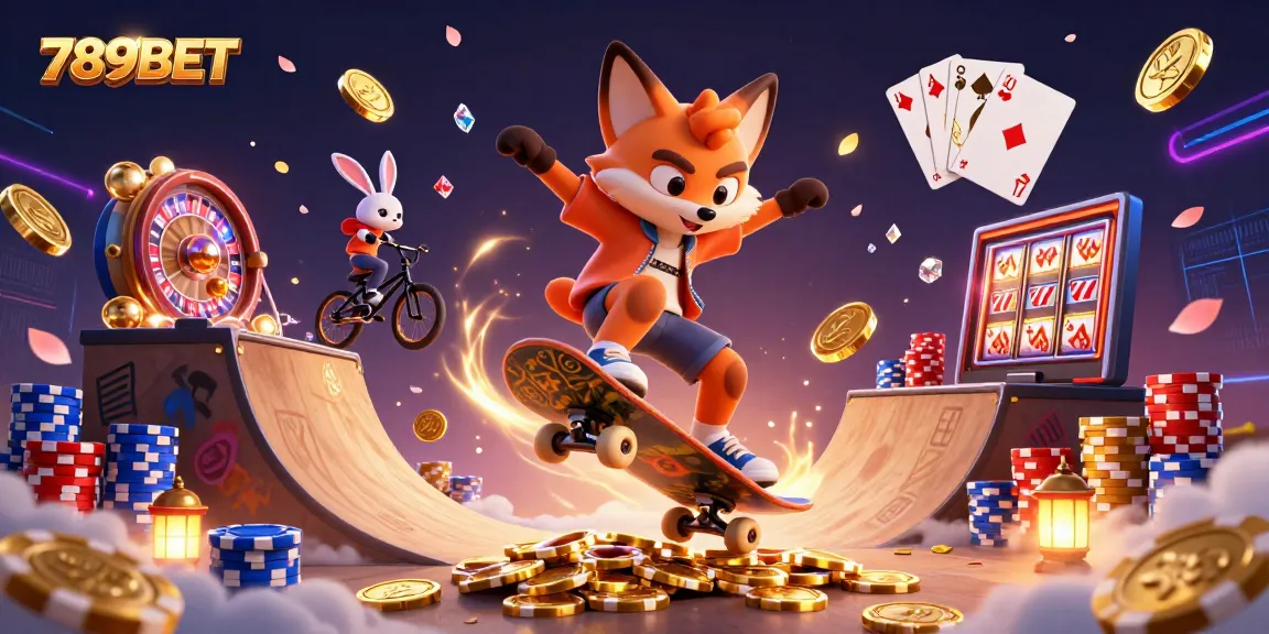 Experience exciting gaming at 789BET with vibrant characters and casino-themed elements.