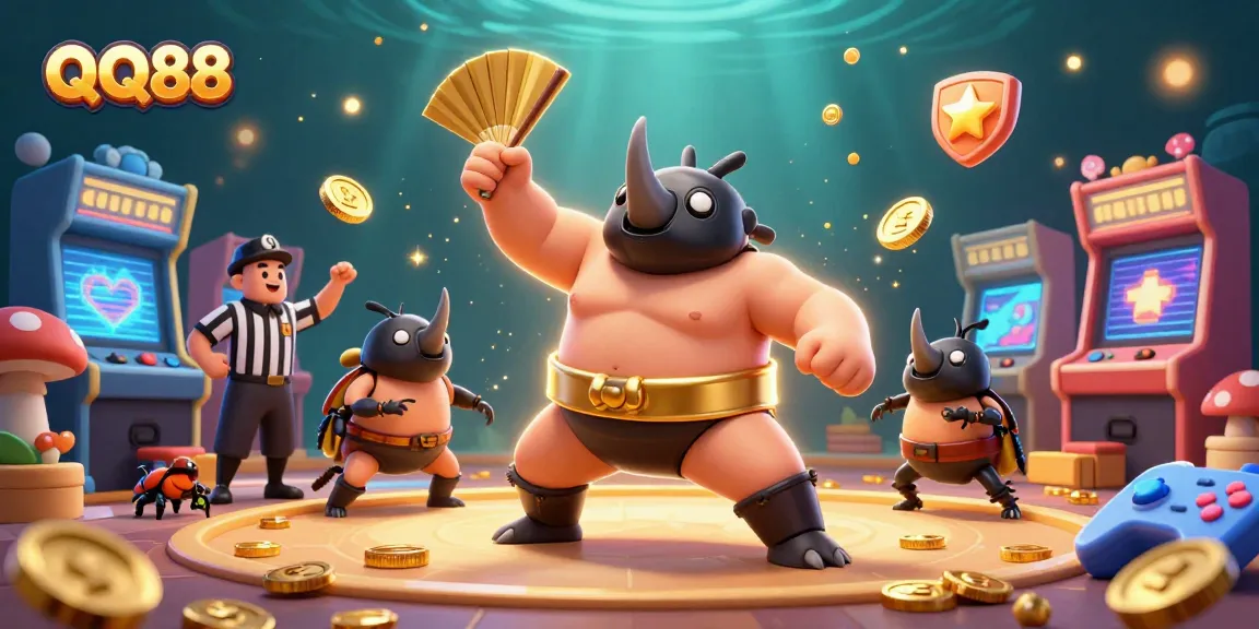 Experience thrilling gameplay with QQ88's vibrant games amid golden coins and iconic characters.
