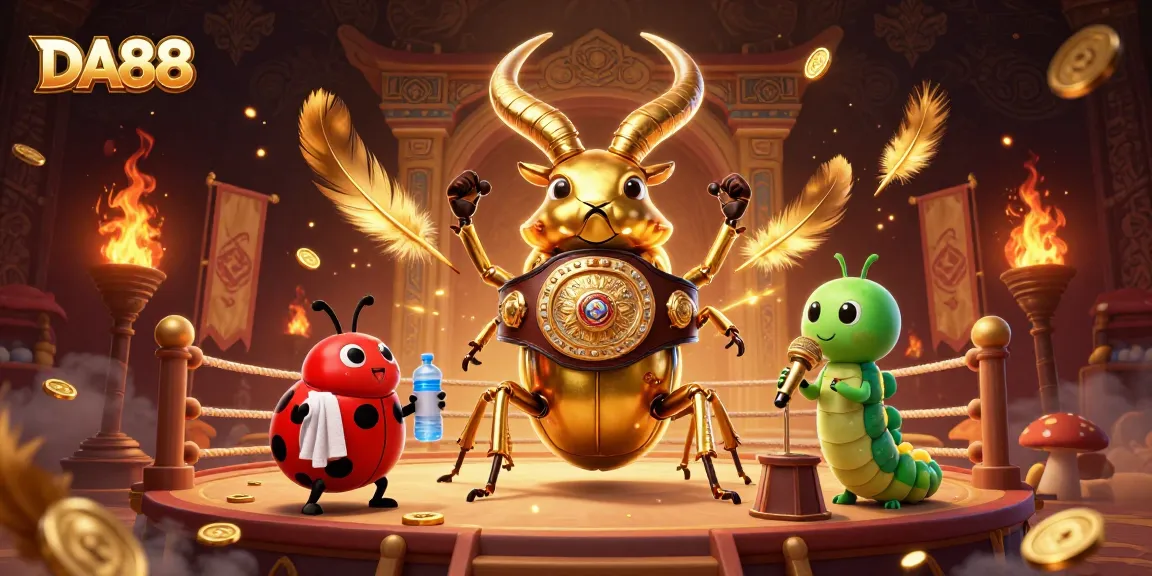 DA88's thrilling boxing match illustrated with vibrant casino elements and vibrant characters.