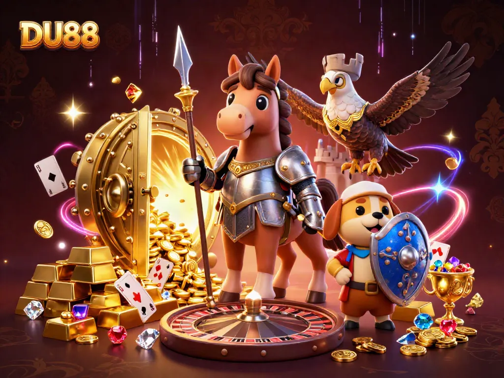 Join the excitement at DU88 with engaging casino action, featuring vibrant characters and treasures!