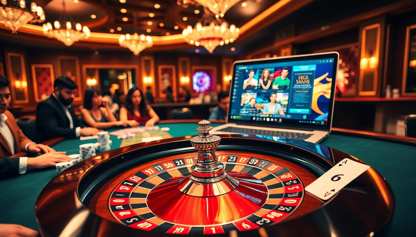 Experience high-stakes excitement with rr 88 at a luxurious casino setting featuring roulette and vibrant gaming visuals.