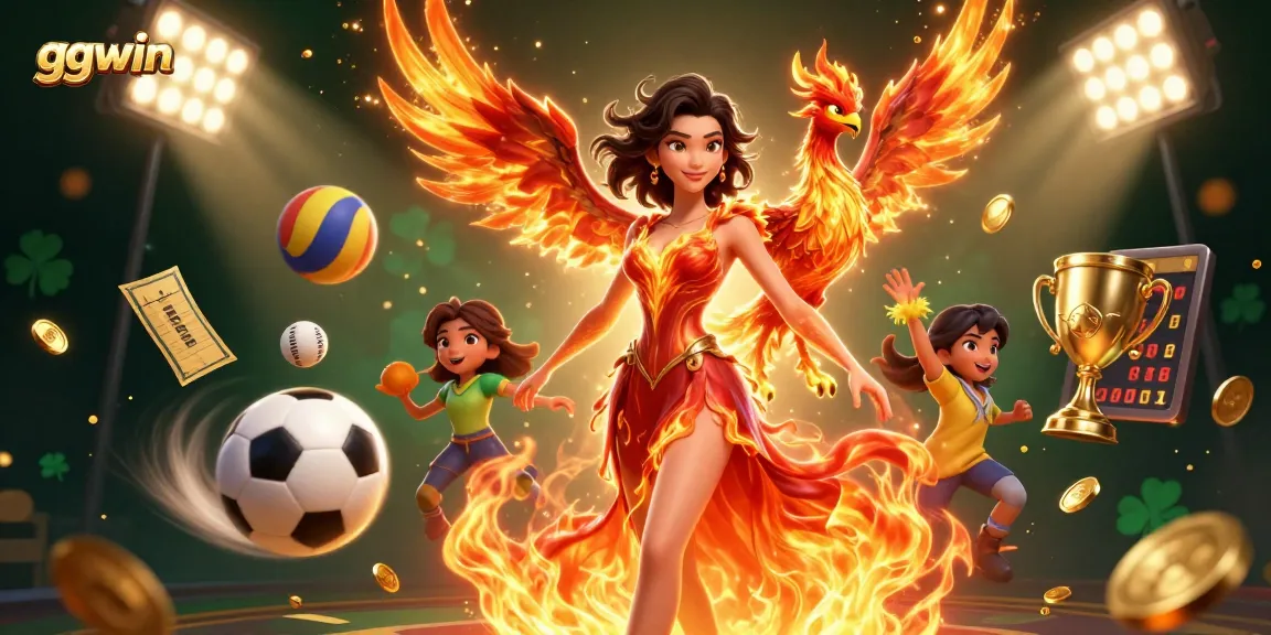 Experience excitement with ggwin in this vibrant 3D casino illustration showcasing dynamic gameplay.