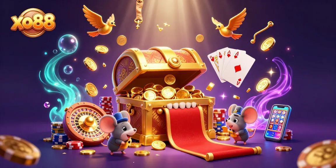 Experience the thrill of xo88 with our vivid treasure chest scene, showcasing captivating casino elements.