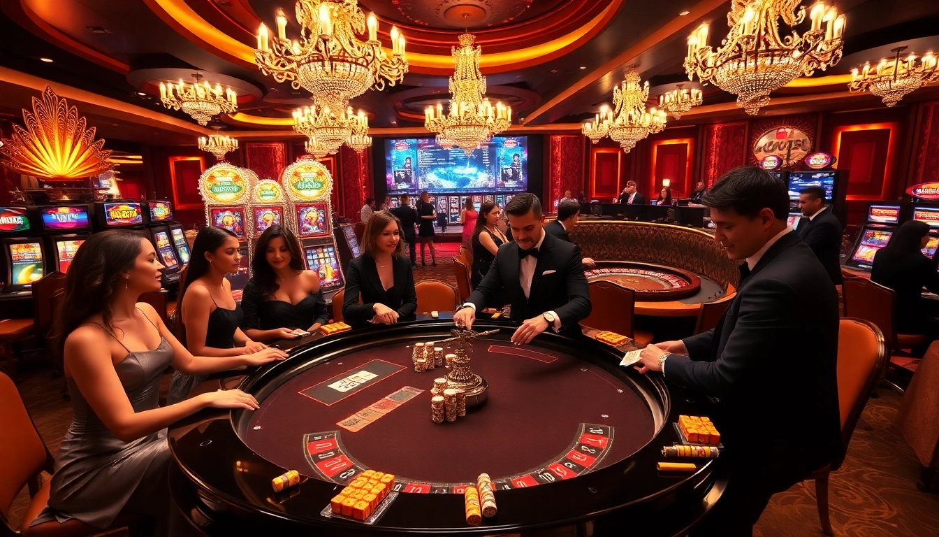 Engaged players enjoying the vibrant gaming experience at BL555 casino table.