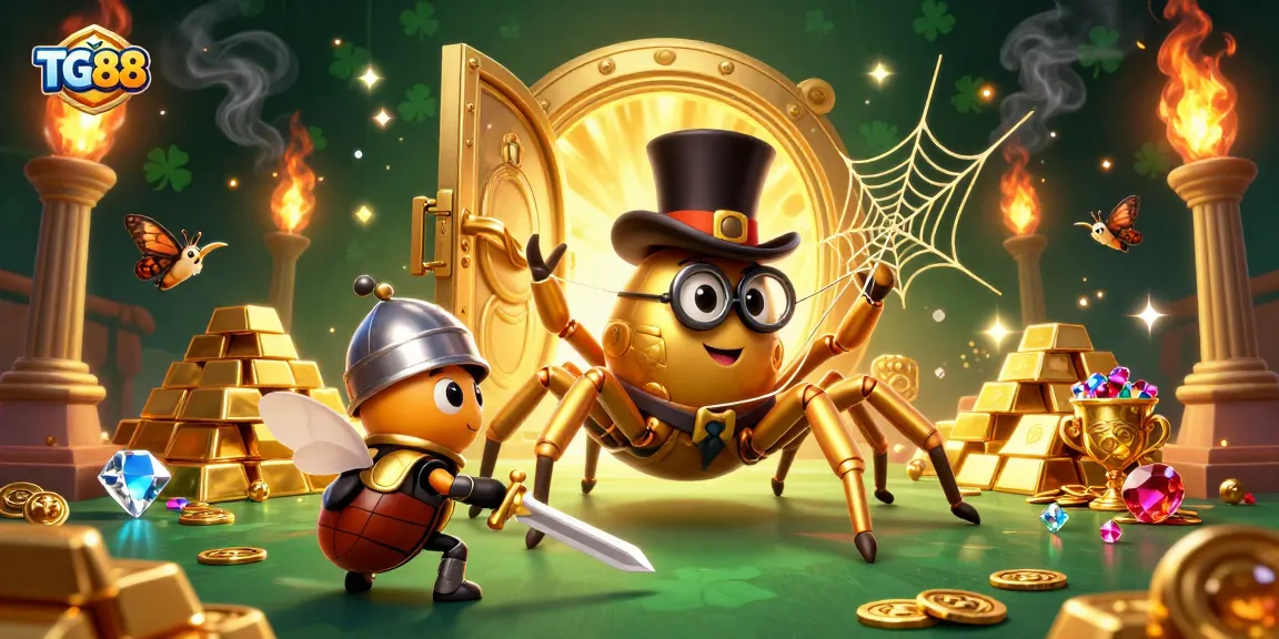 Experience excitement with TG88, showcasing a gaming adventure filled with treasures and vibrant characters.
